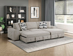 Raife 2 Pc. Sleeper Sectional Collection, Beige Finish