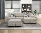 Raife 2 Pc. Sleeper Sectional Collection, Beige Finish