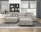 Raife 2 Pc. Sleeper Sectional Collection, Beige Finish