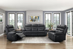 Hancock Manual Reclining Leather Living Room Collection, 86.5" W