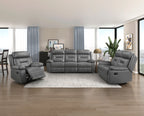 Laconia Manual Reclining Leather Living Room Collection, 87" W