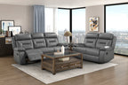 Laconia Manual Reclining Leather Living Room Collection, 87" W