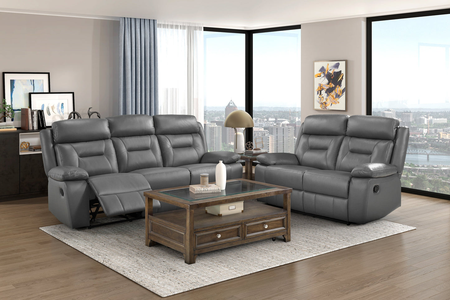 Laconia Manual Reclining Leather Living Room Collection