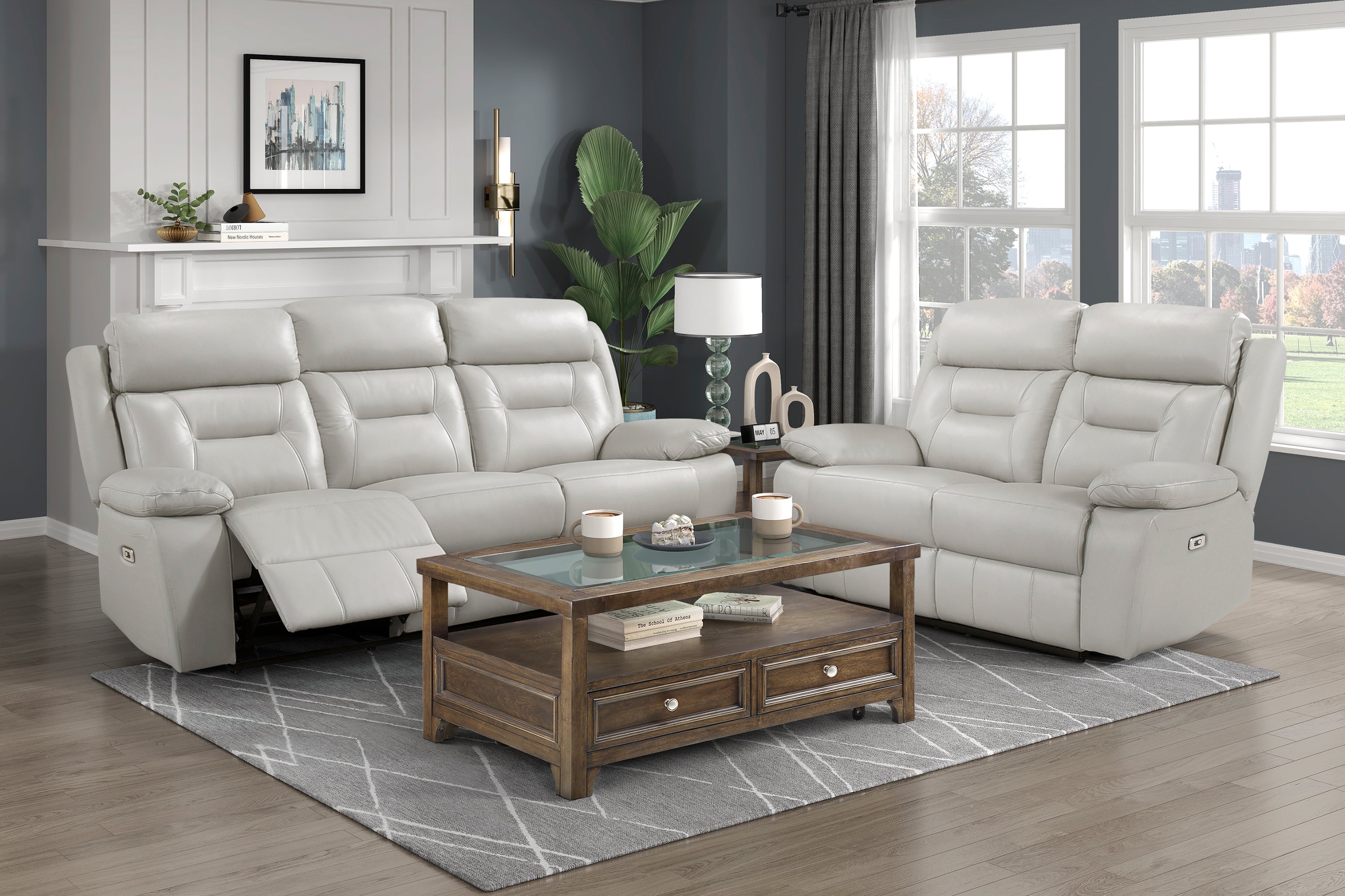 Laconia Power Reclining Leather Living Room Collection, 87" W