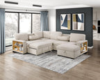 Pompano Beige Sectional Collection, 92" W