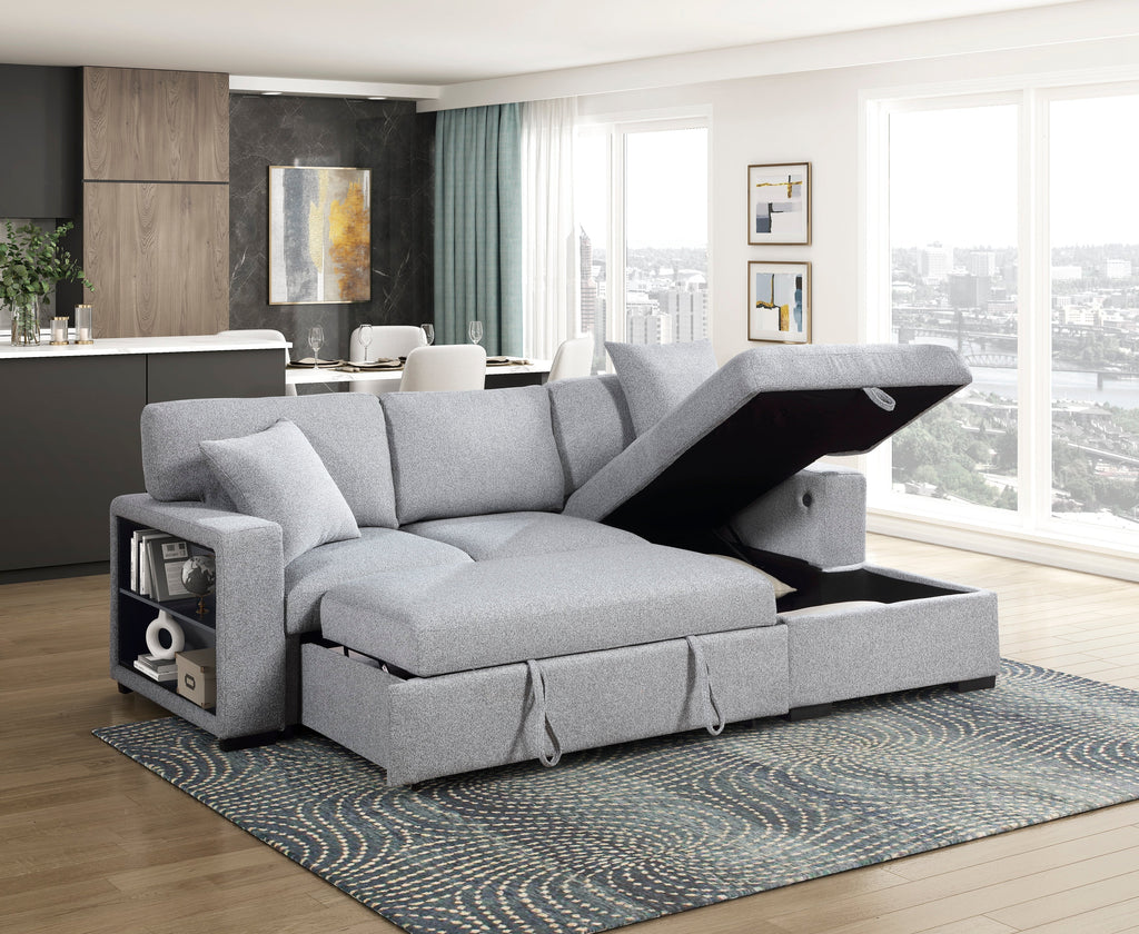 Pompano Grey Sectional Collection, 92" W