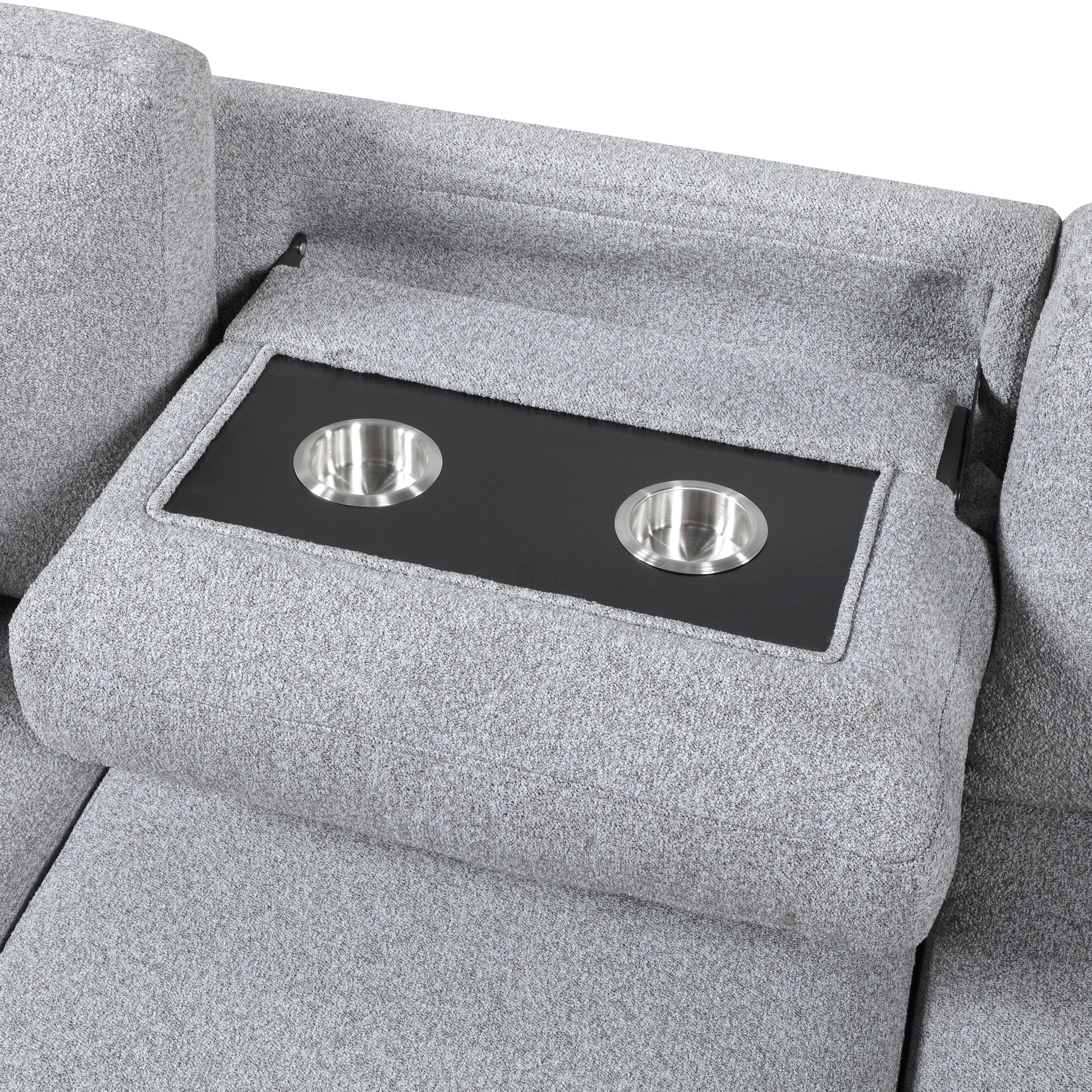 Pompano Grey Sectional Collection, 92" W