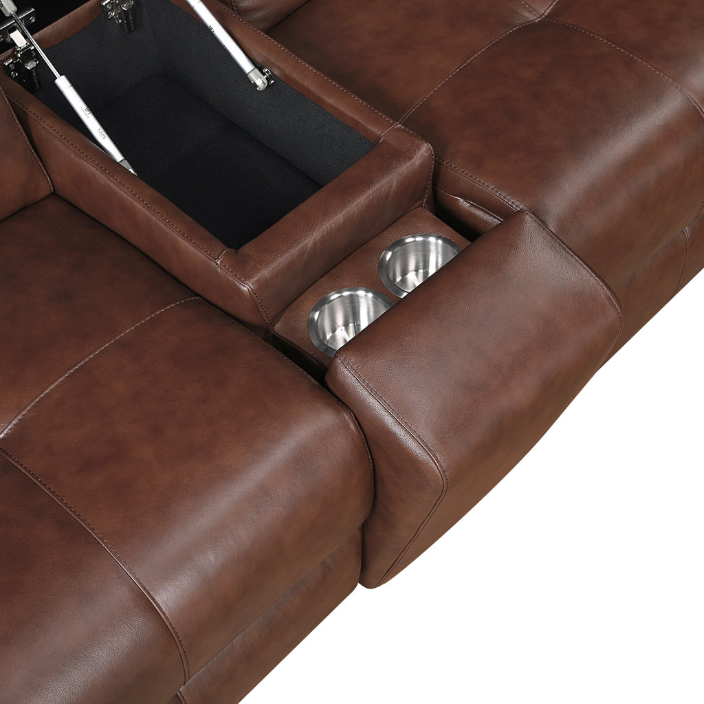 Sutton Power Reclining Leather Living Room Collection, 126" W