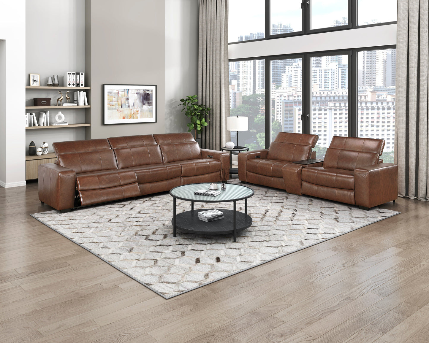 Sutton Power Reclining Leather Living Room Collection