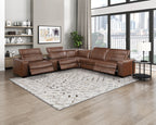 Sutton Power Reclining Leather Sectional Collection, 139" W