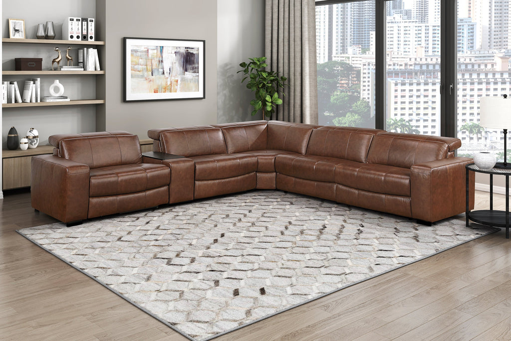 Sutton Power Reclining Leather Sectional Collection, 139" W
