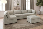 Abby Beige Modular Sectional Collection, Beige Finish