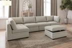 Abby Beige Modular Sectional Collection, Beige Finish