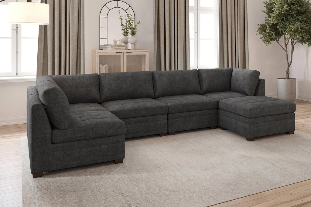 Abby Grey Modular Sectional Collection, Grey Finish
