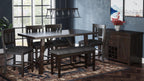 American Rustics 6 Pc. Counter Height Dining Set, 72" W