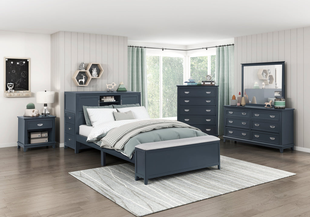 Sloane Blue Bedroom Collection, 77.5" W