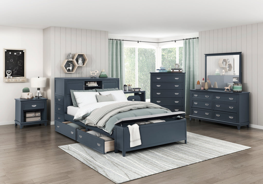 Sloane Blue Bedroom Collection, 77.5" W