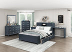 Sloane Blue Bedroom Collection, 77.5" W