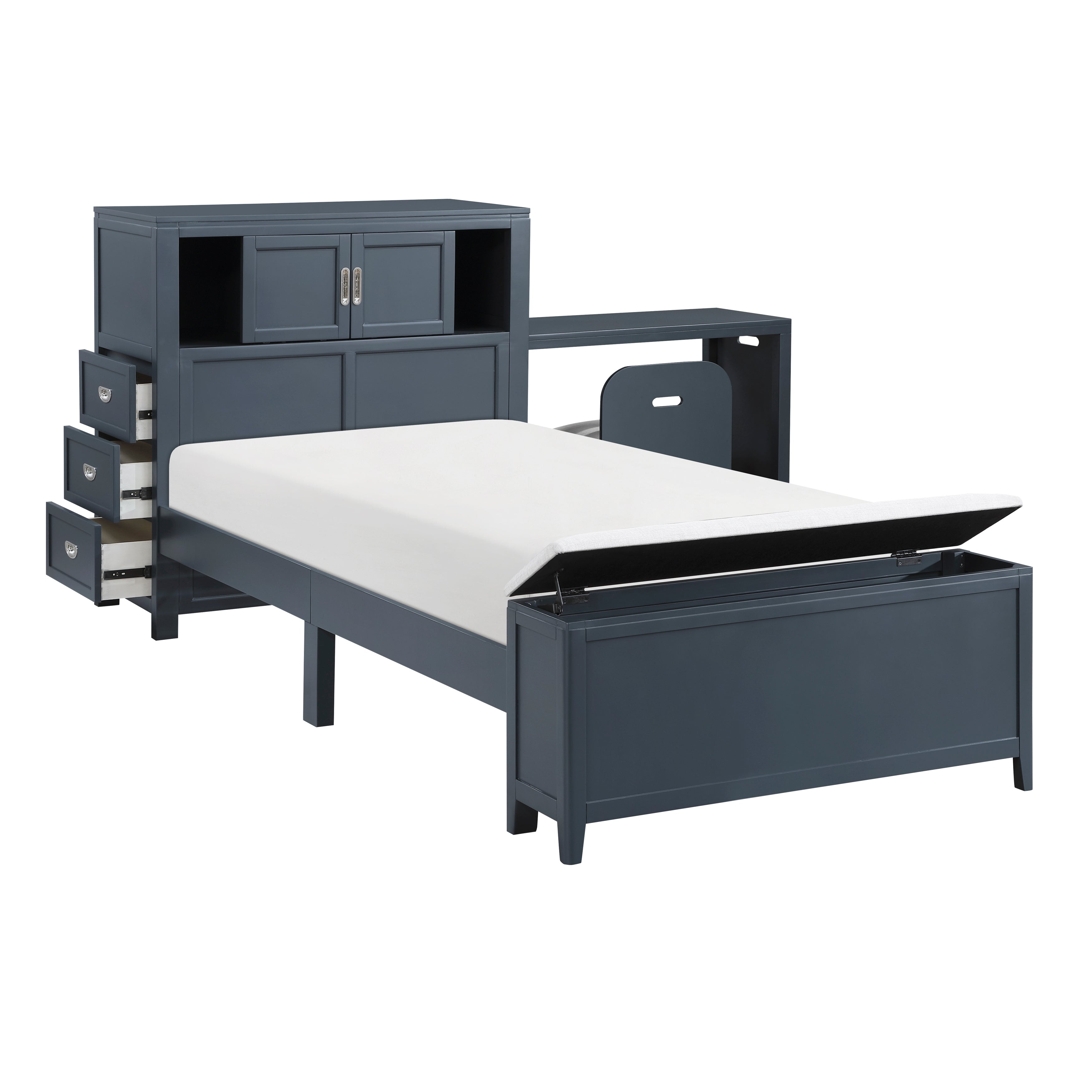 Sloane Blue Bedroom Collection, 77.5" W
