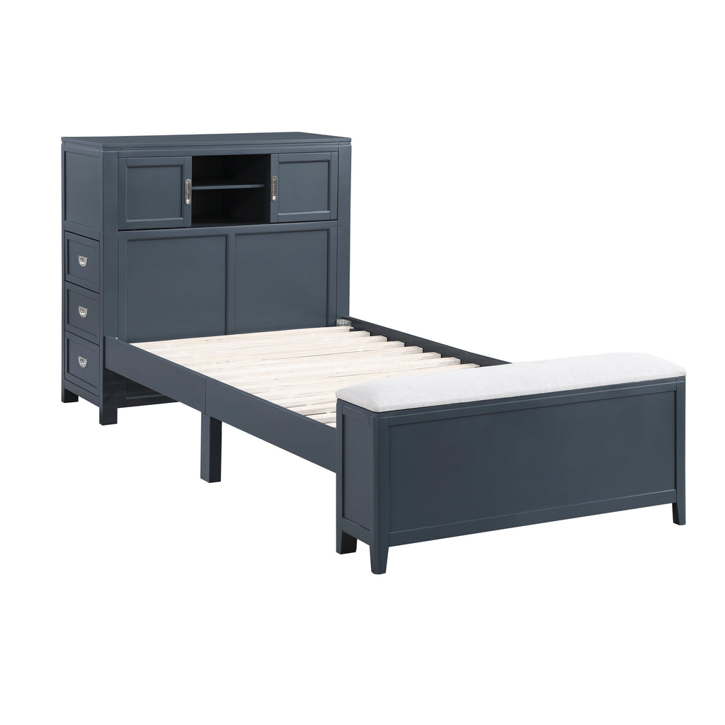 Sloane Blue Bedroom Collection, 77.5" W