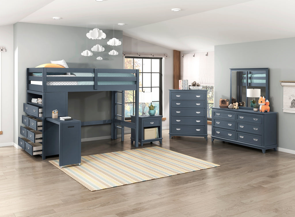 Sloane Blue Bedroom Collection, 77.5" W