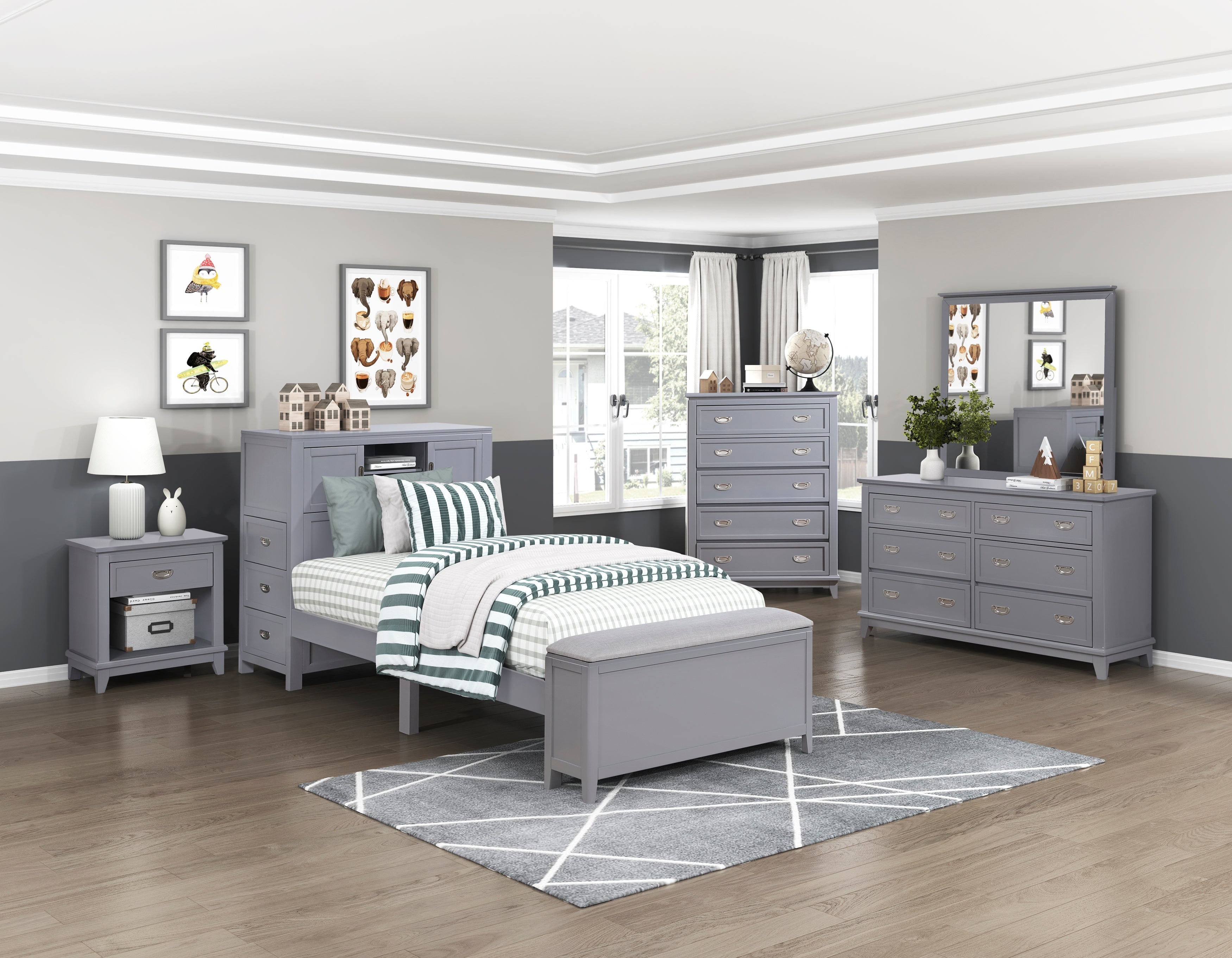 Sloane Grey Bedroom Collection, 77.5" W