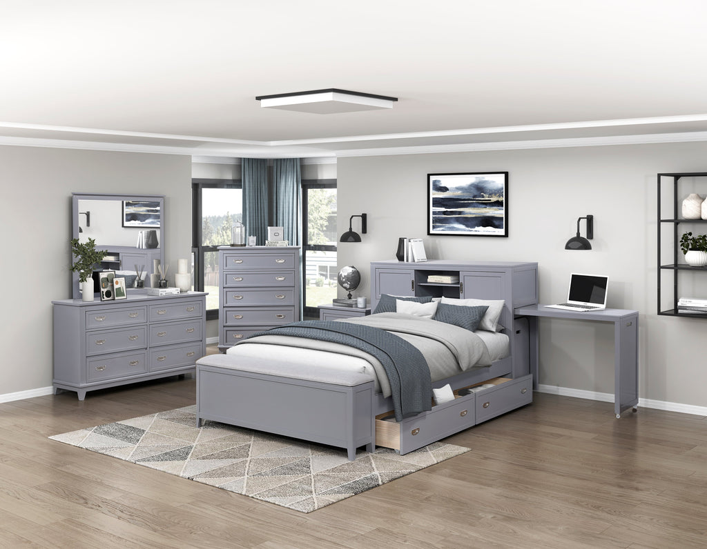Sloane Grey Bedroom Collection, 77.5" W
