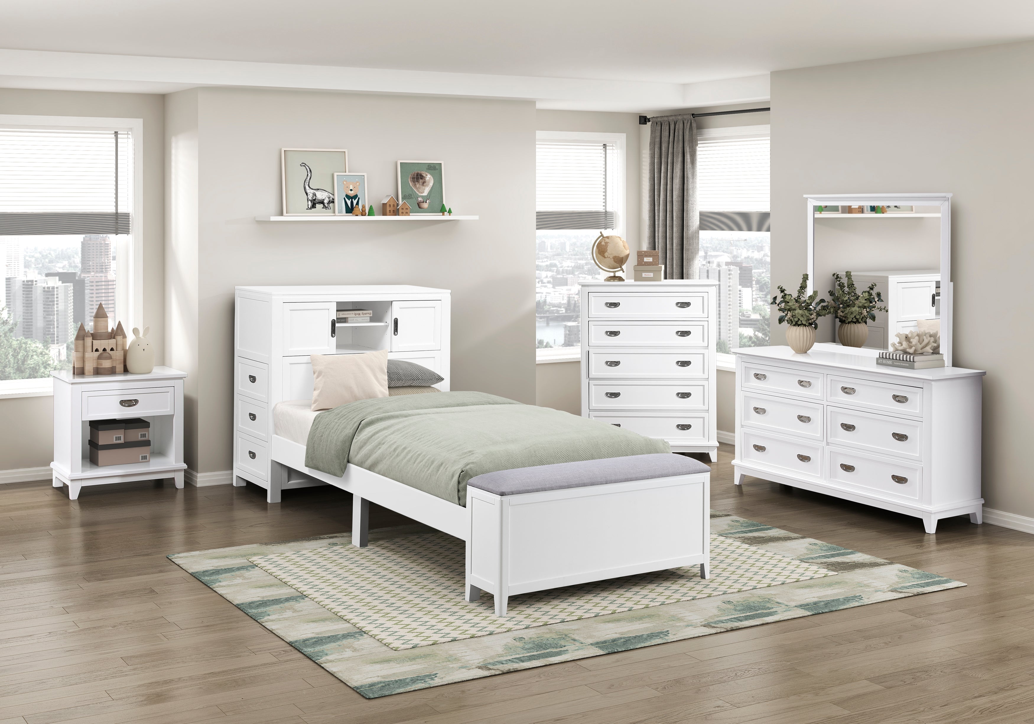 Sloane White Bedroom Collection, 77.5" W