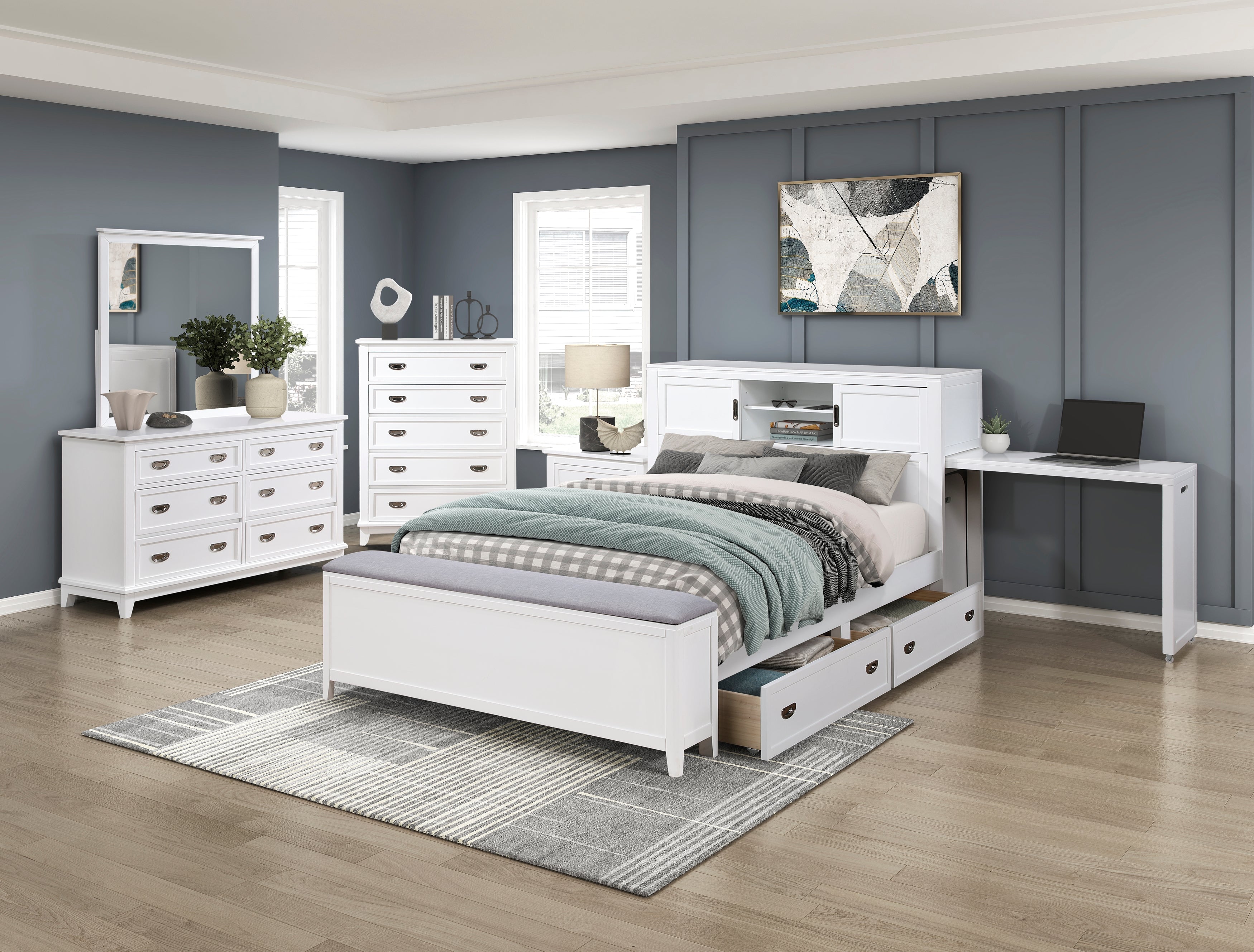 Sloane White Bedroom Collection, 77.5" W
