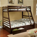 California Twin/Full Bunk Bed, Black Finish