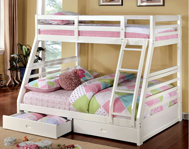California Twin/Full Bunk Bed, Black Finish