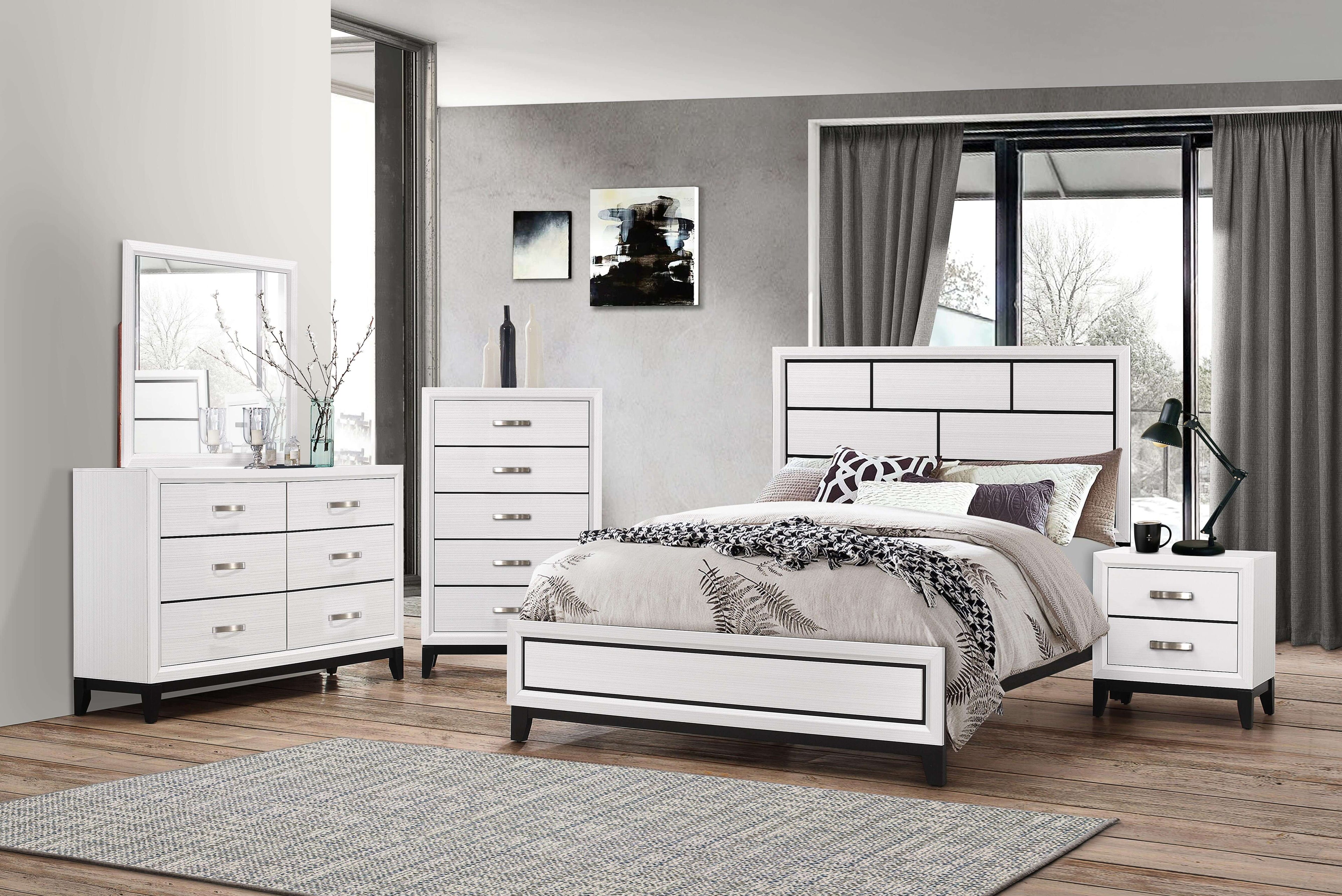 Davi White Bedroom Collection, 58" W