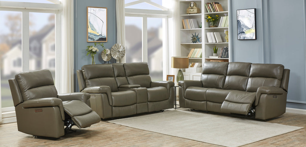 Daytona II Charcoal Power Reclining Leather Living Room Collection, 92" W