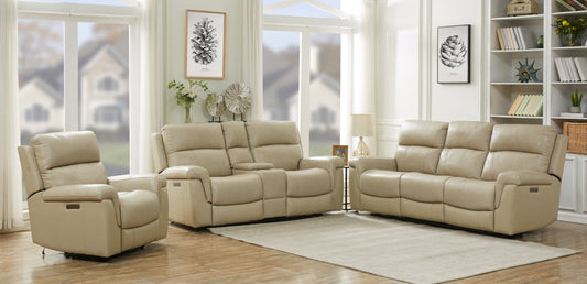 Daytona II Stone Power Reclining Leather Living Room Collection