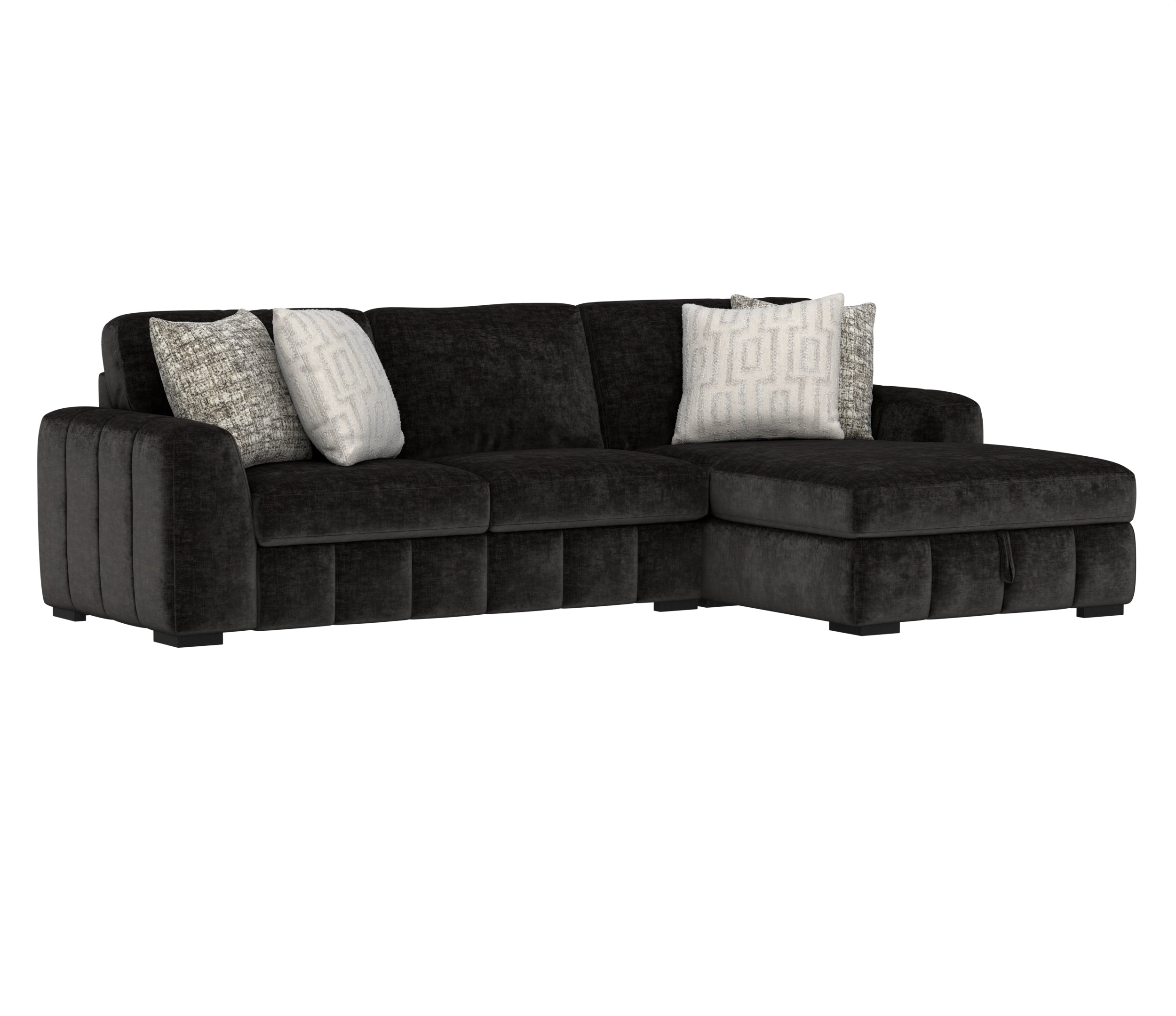 Ritchie Black Sectional Collection, Black Finish