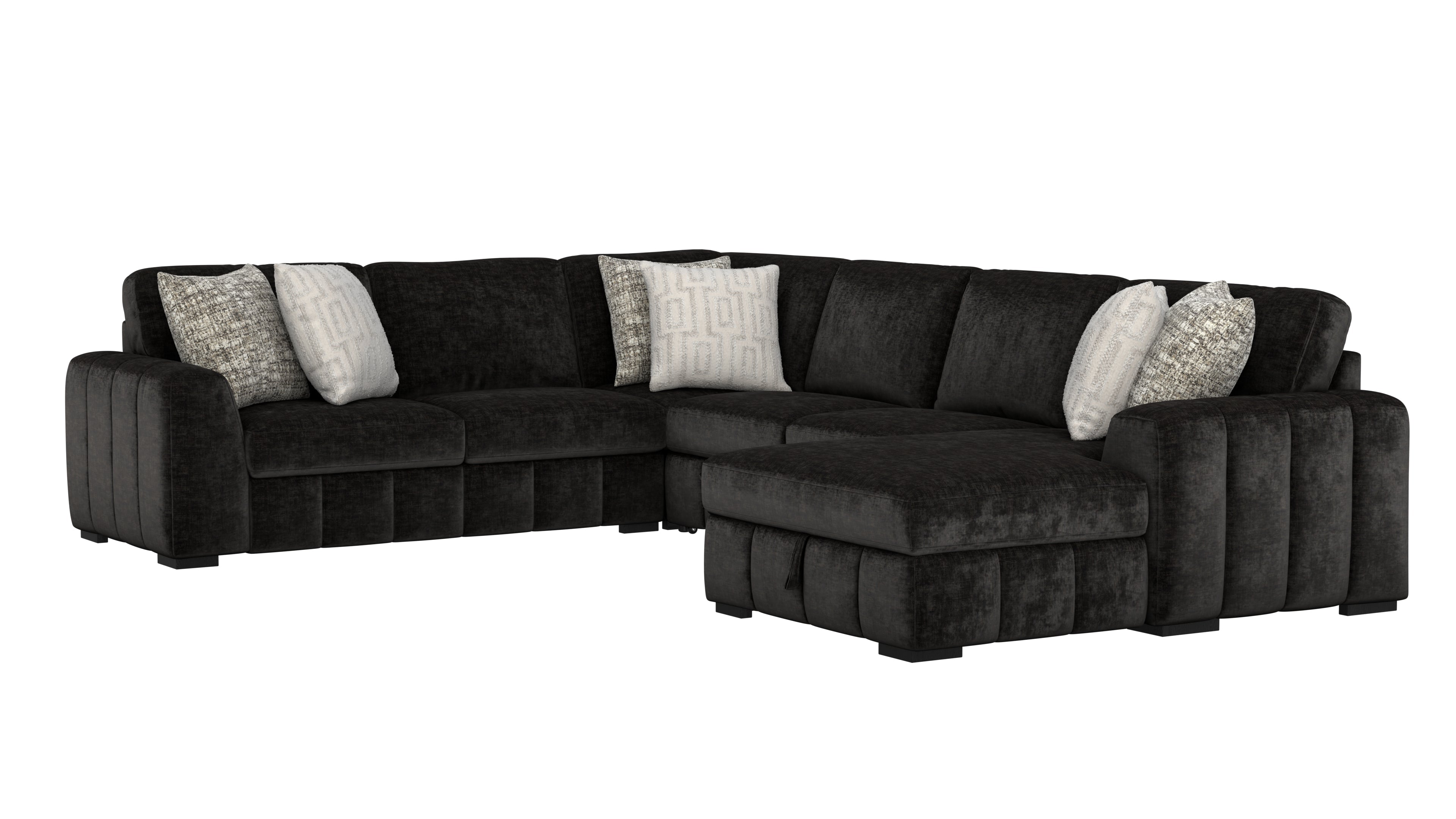 Ritchie Black Sectional Collection, Black Finish