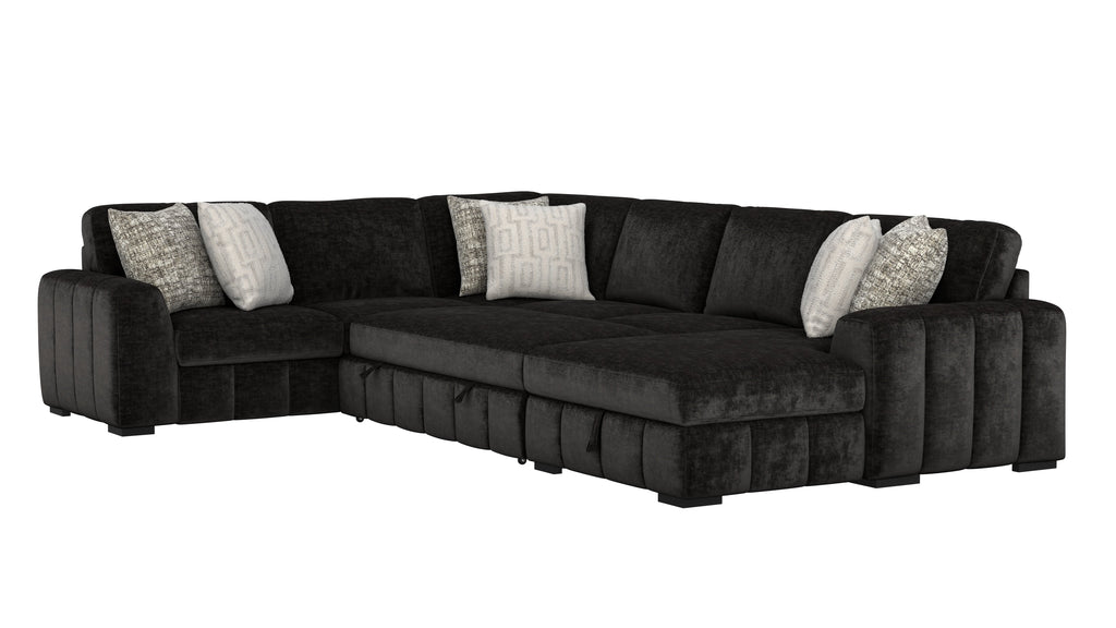 Ritchie Black Sectional Collection, Black Finish