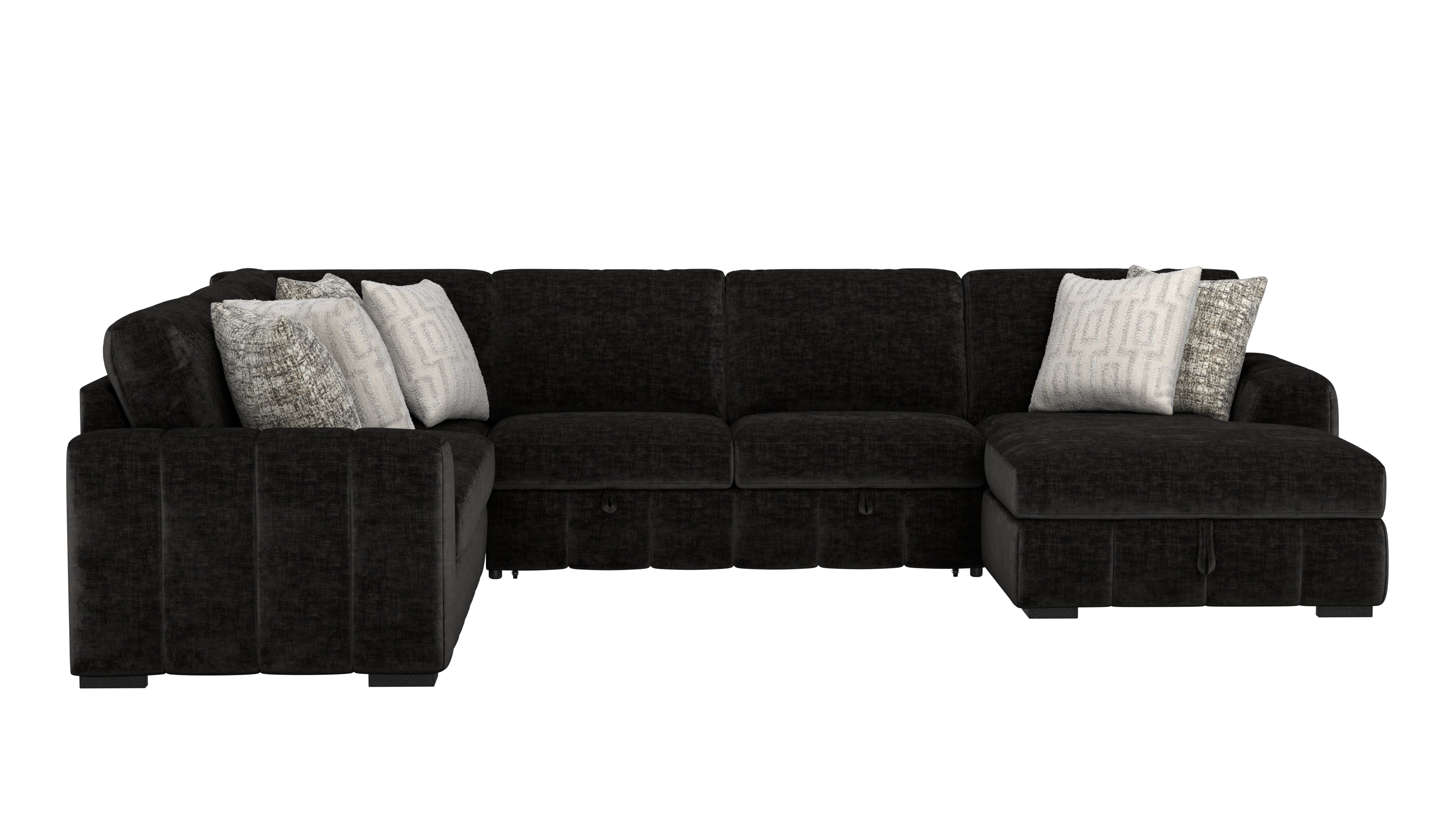 Ritchie Black Sectional Collection, Black Finish