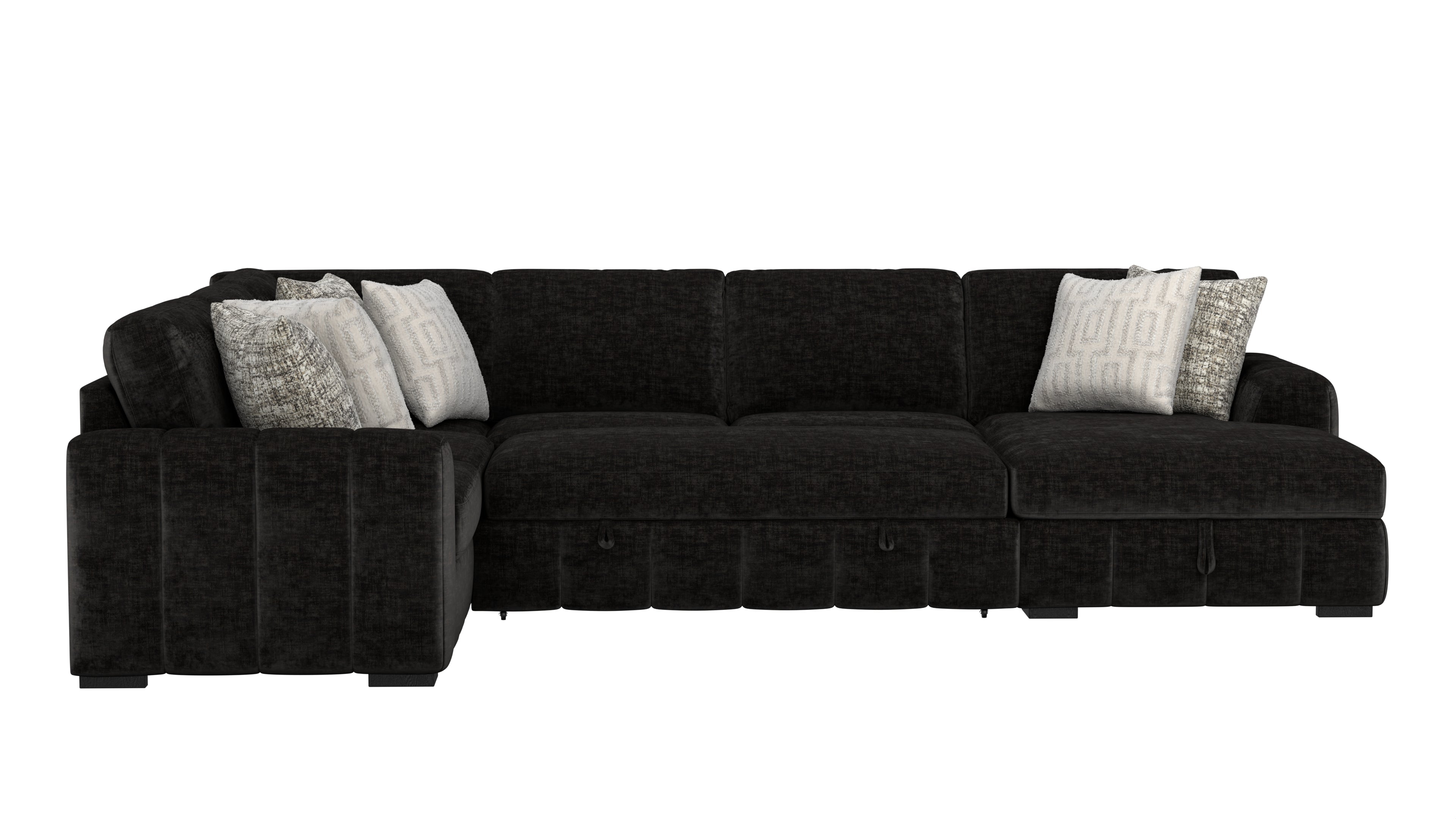 Ritchie Black Sectional Collection, Black Finish