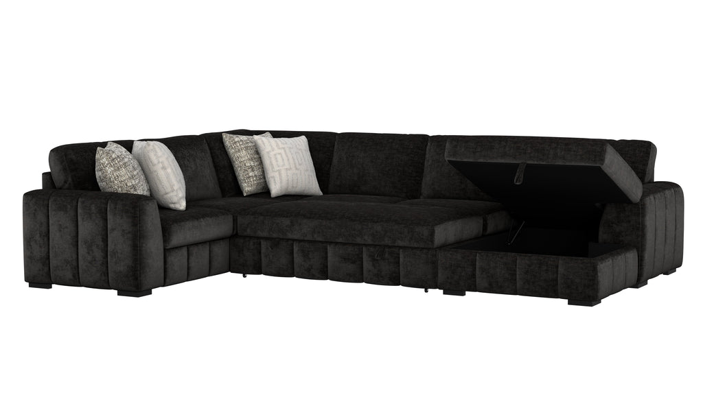 Ritchie Black Sectional Collection, Black Finish
