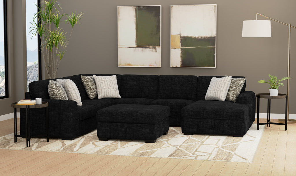 Ritchie Black Sectional Collection, Black Finish