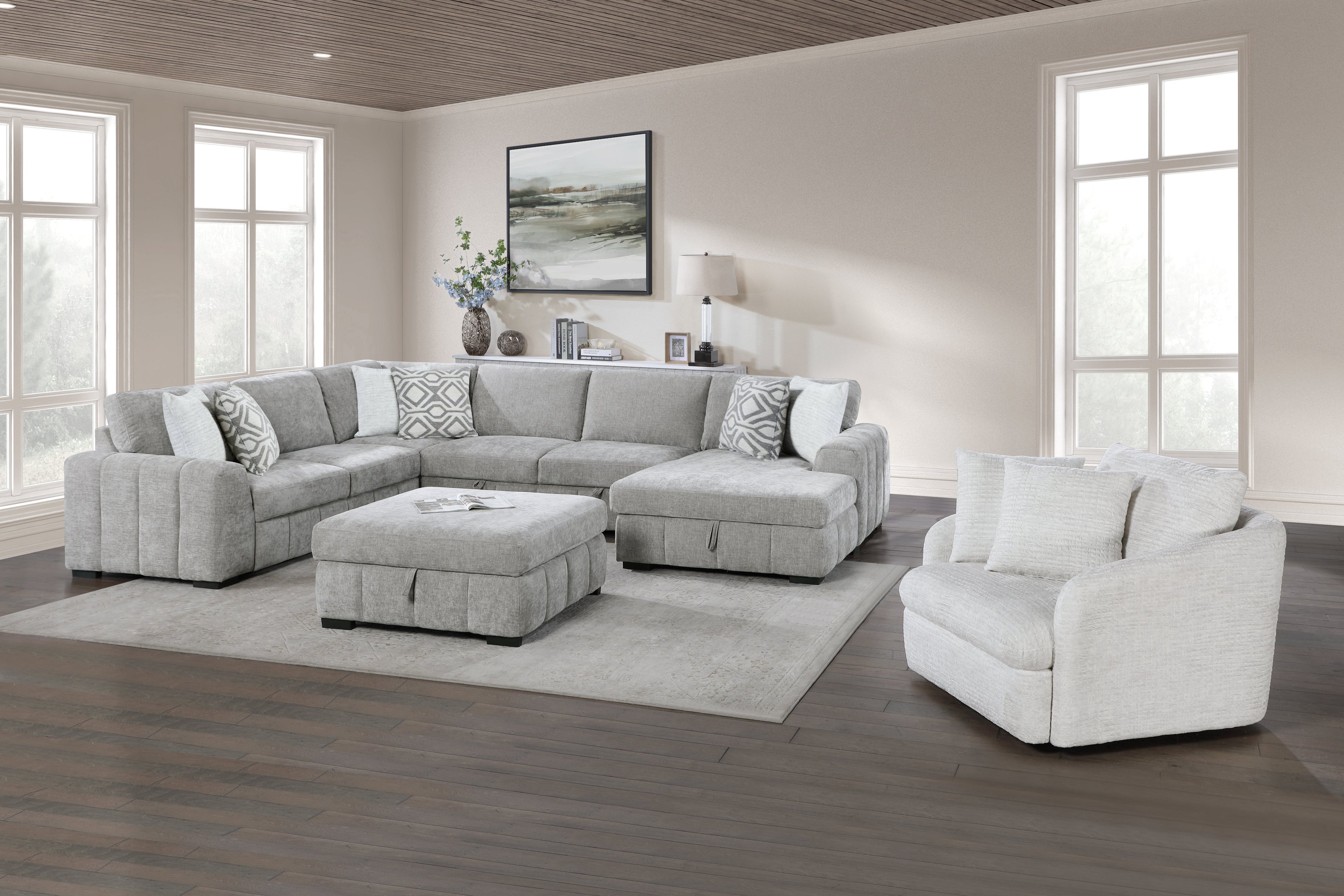 Ritchie Grey Sectional Collection, 44" W
