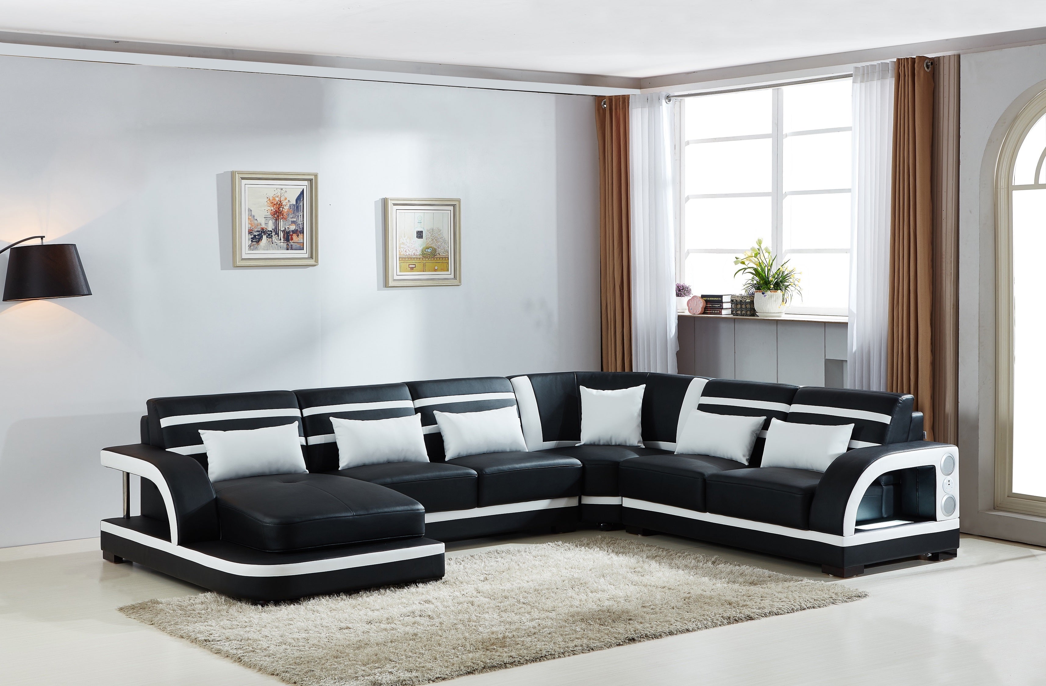Enzo Italian Leather Sectional Collection, 148" W