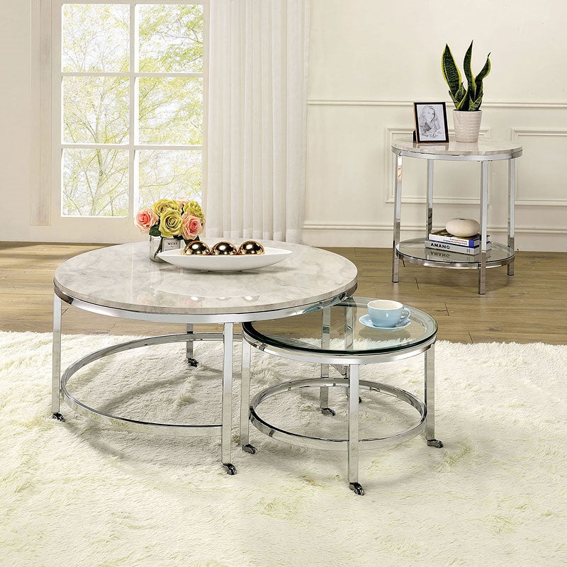 Shauna Occasional Collection, Silver Finish
