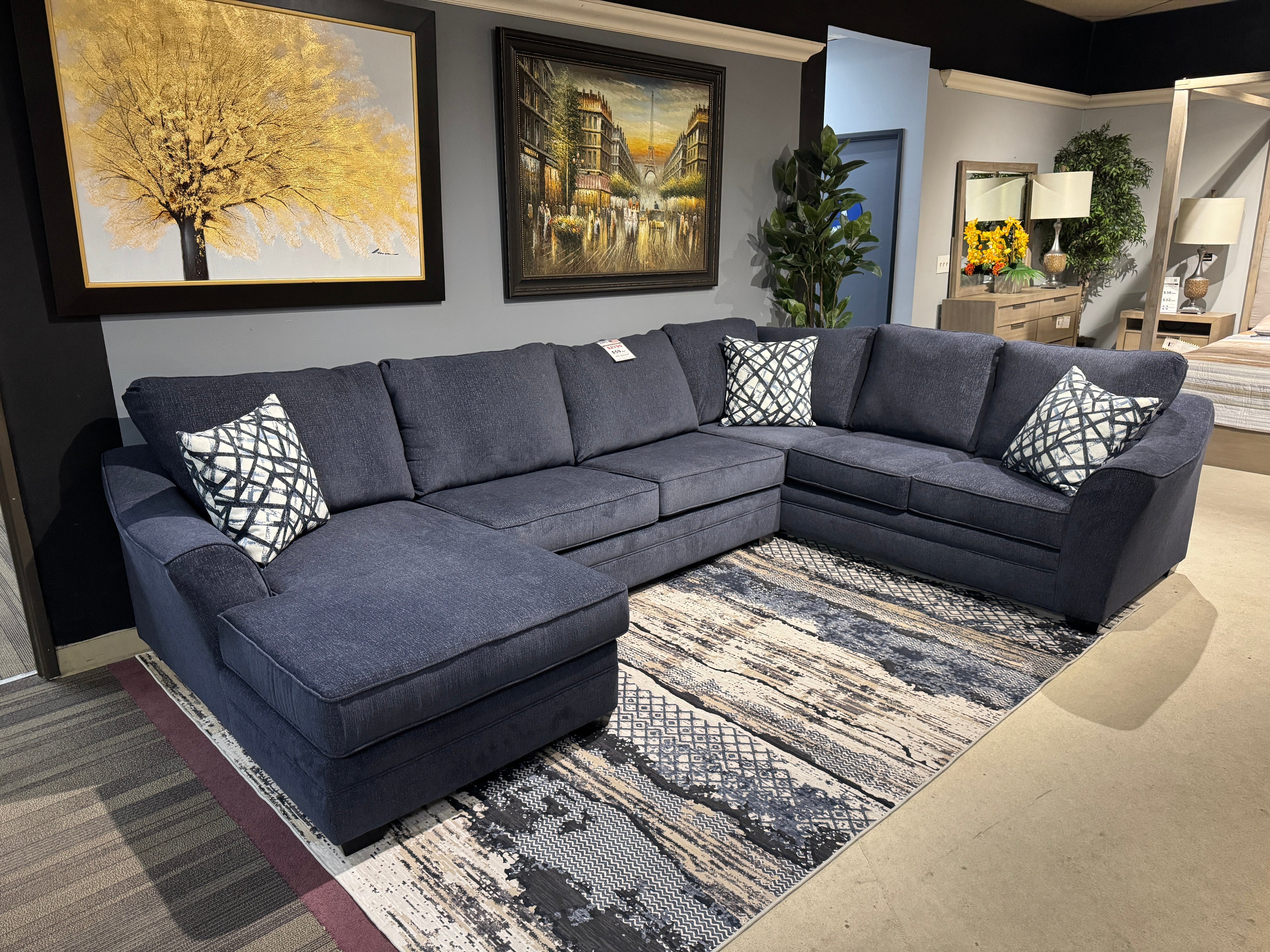 Sacramento Sectional Collection, Black Finish
