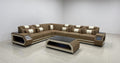 Lusso Italian Leather Sectional Collection, Beige Finish
