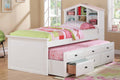 Jr. Captain White Twin Bed with Trundle, 89 in L