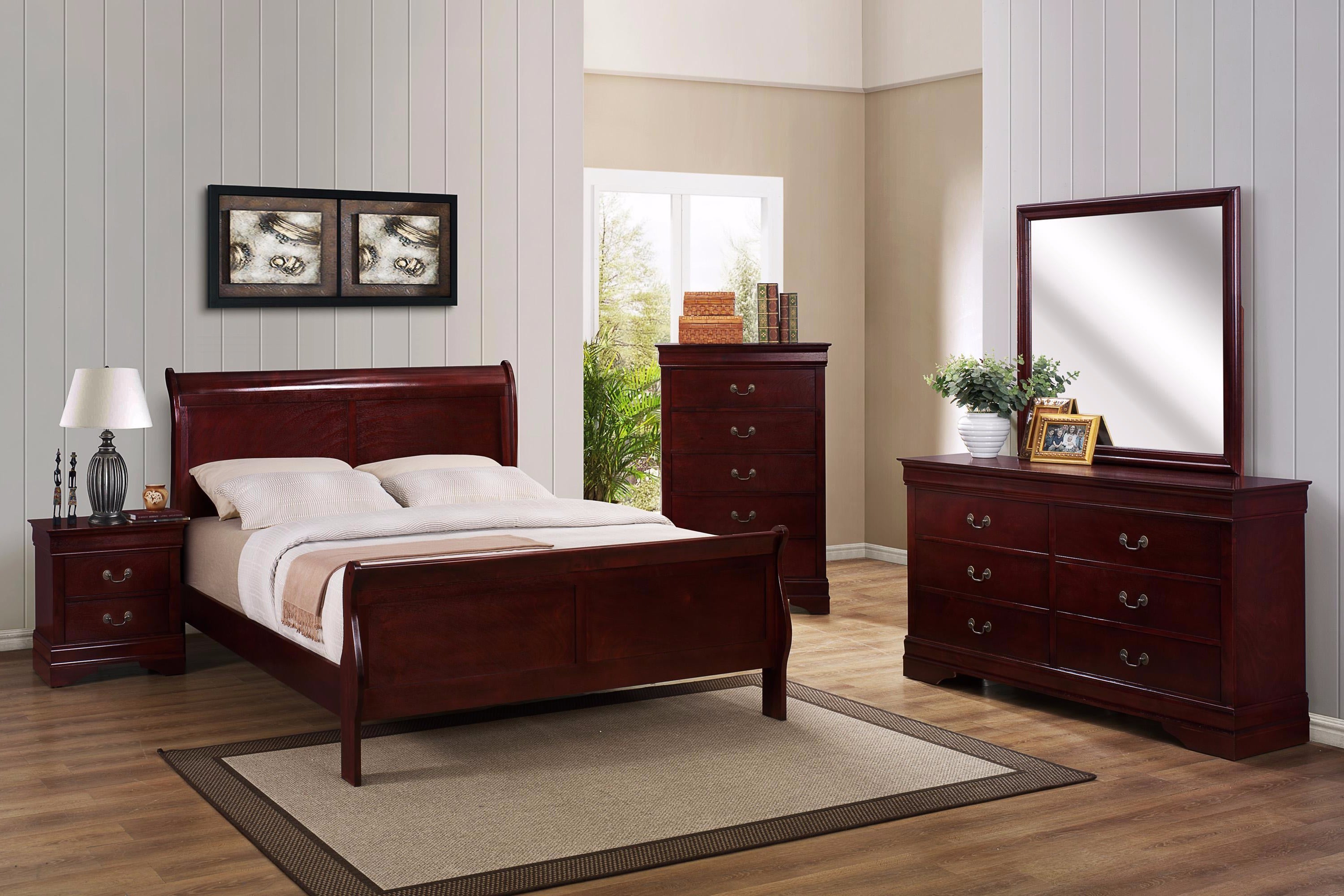 Louis Philippe Bedroom Collection, Black Finish