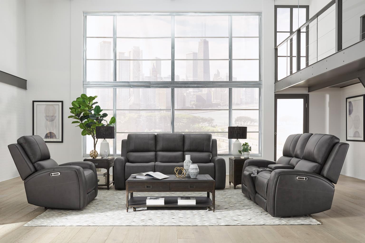 Belmont Zero Gravity Power Reclining Leather Living Room Collection, 88.5" W