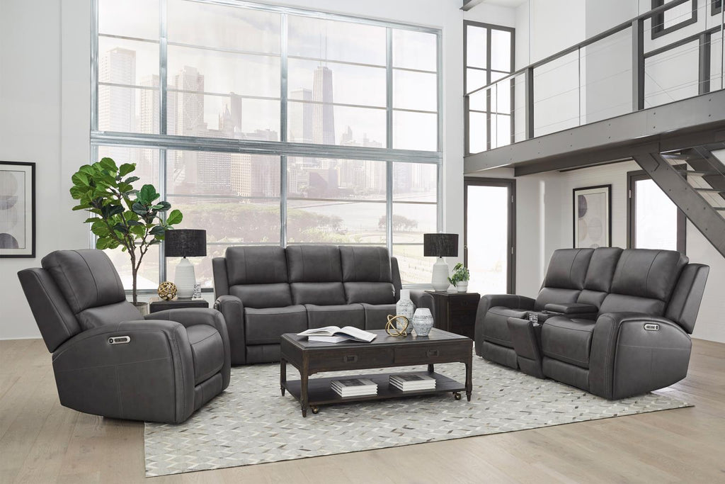 Belmont Zero Gravity Power Reclining Leather Living Room Collection, 88.5" W